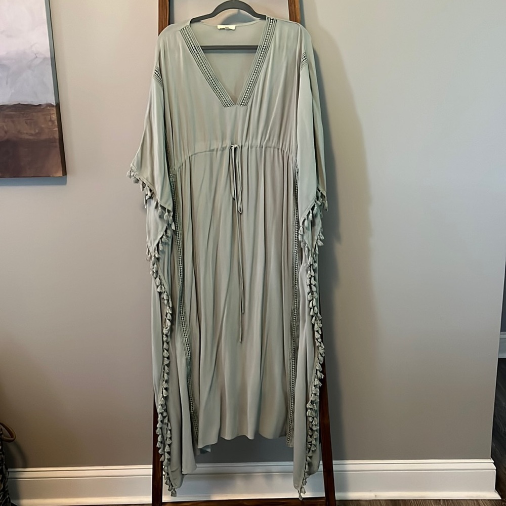 Easel green boho dress